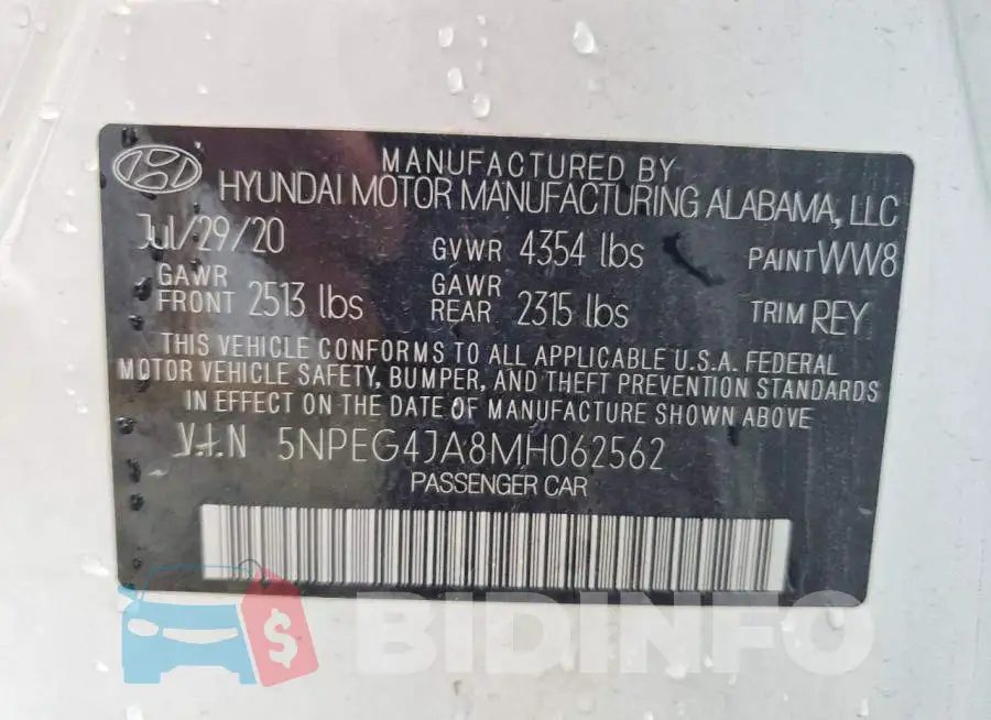 5NPEG4JA8MH062562 Photo# 12