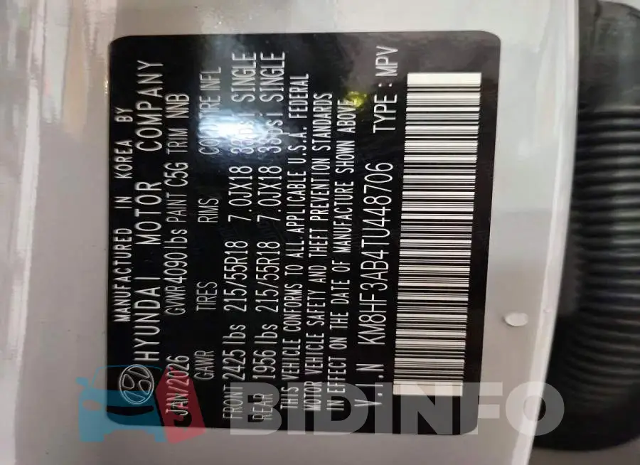 KM8HF3AB4TU448706 Photo# 13