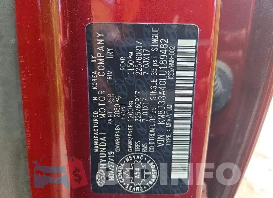 KM8J33A40LU189482 Photo# 13