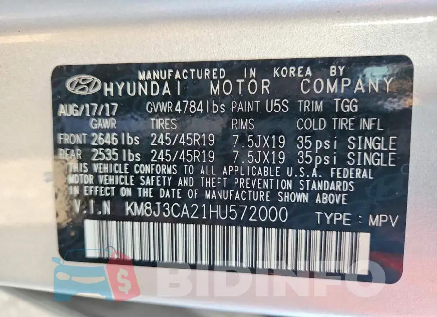 KM8J3CA21HU572000 Photo# 14