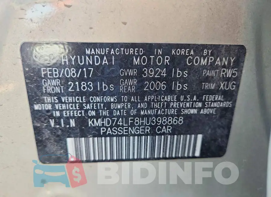 KMHD74LF8HU398868 Photo# 13