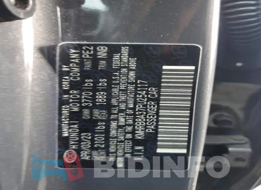 KMHRB8A37PU254117 Photo# 13