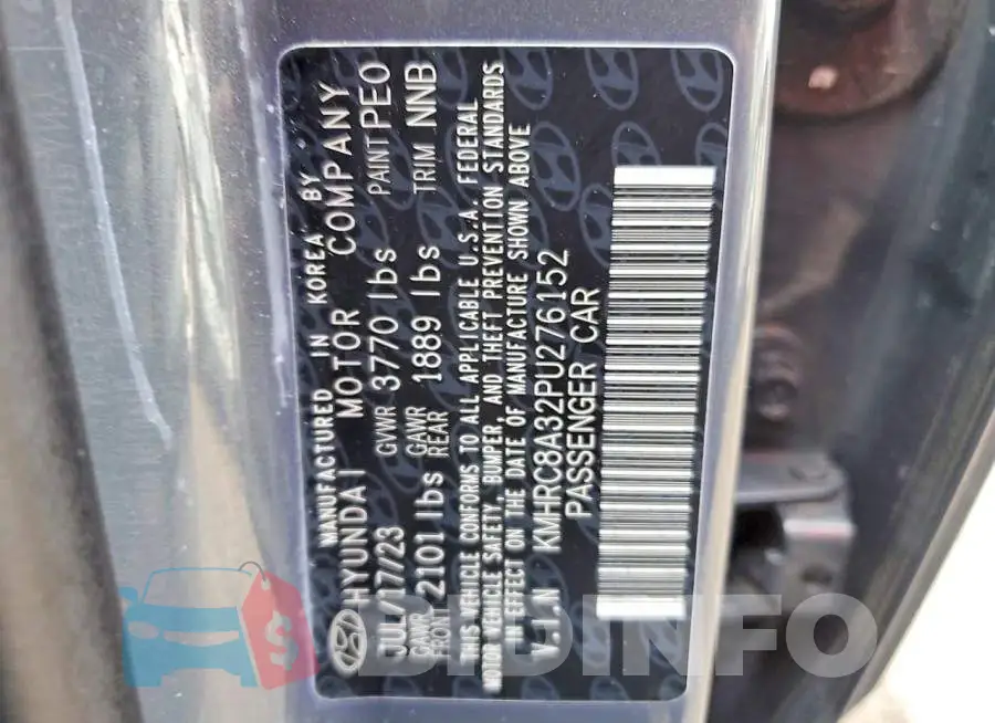 KMHRC8A32PU276152 Photo# 13