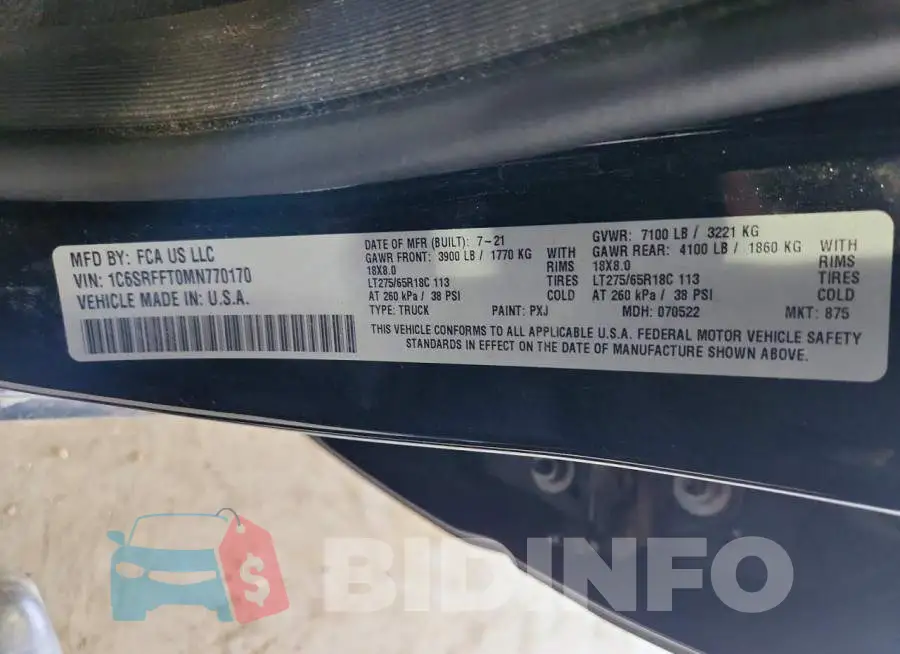1C6SRFFT0MN770170 Photo# 13