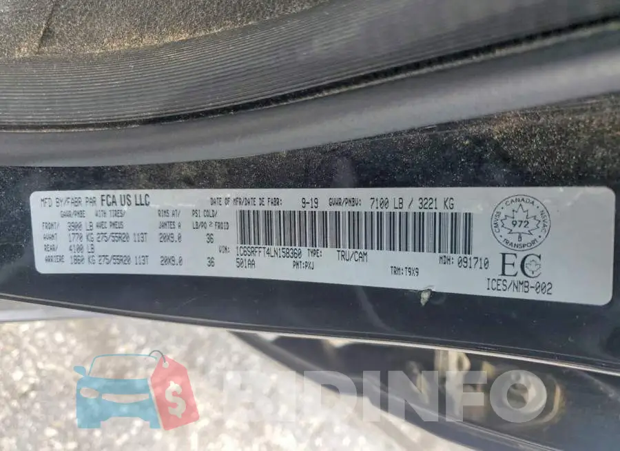 1C6SRFFT4LN158360 Photo# 12
