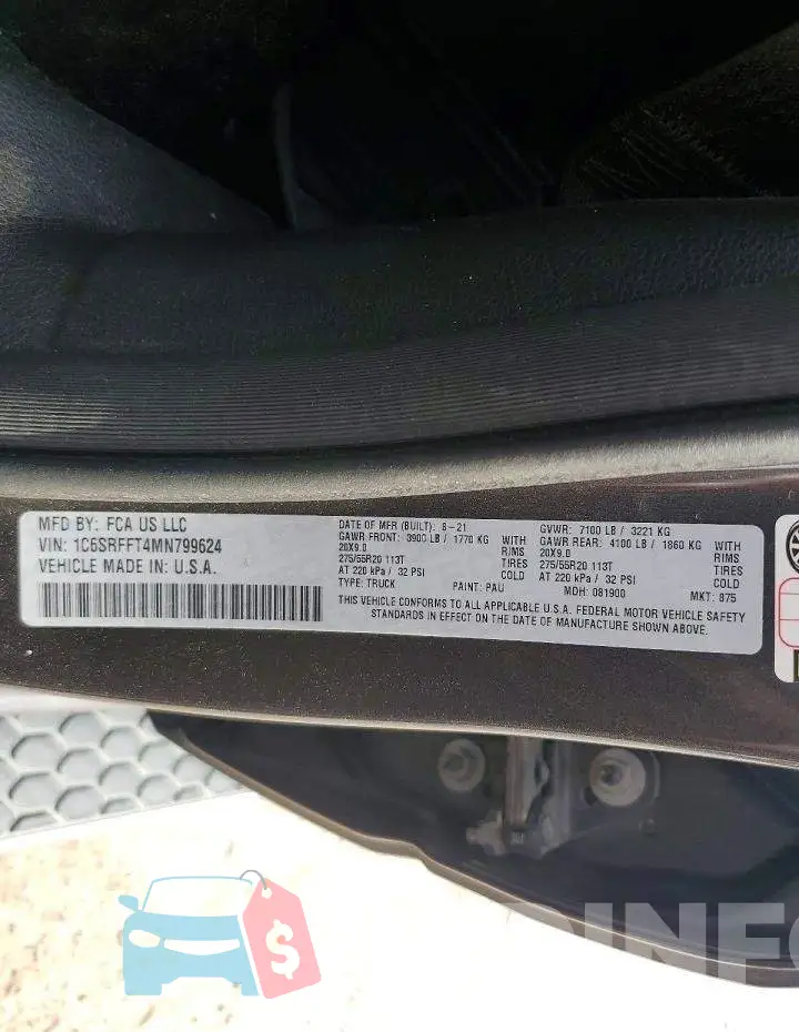 1C6SRFFT4MN799624 Photo# 12