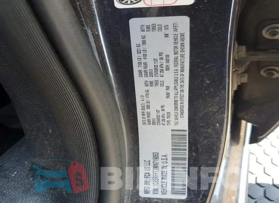 1C6SRFFT7MN719863 Photo# 12