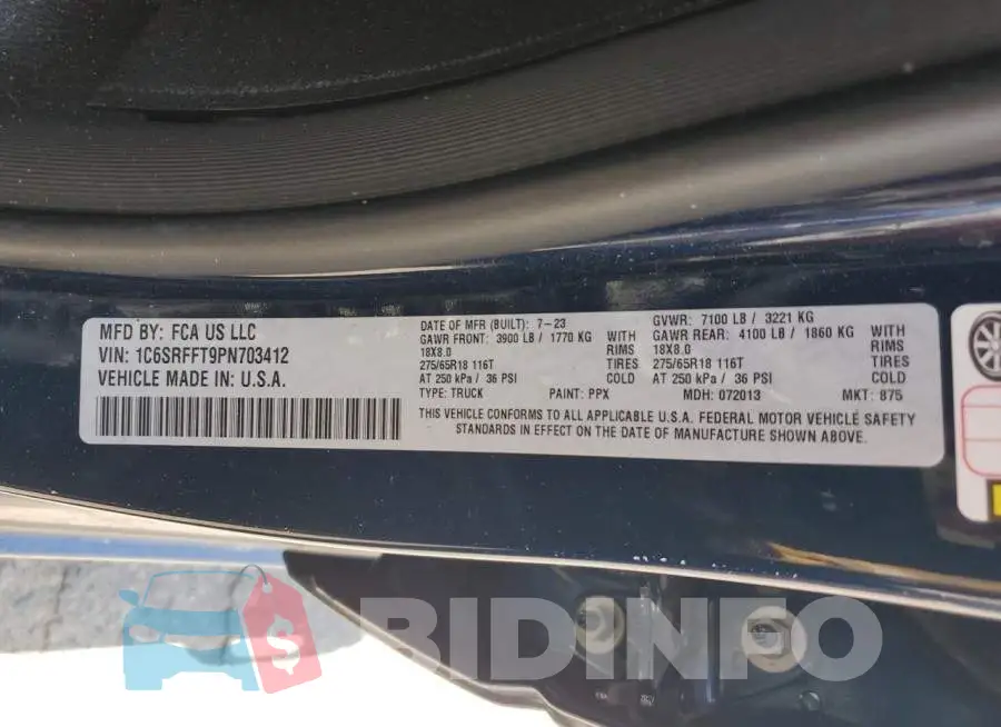1C6SRFFT9PN703412 Photo# 12