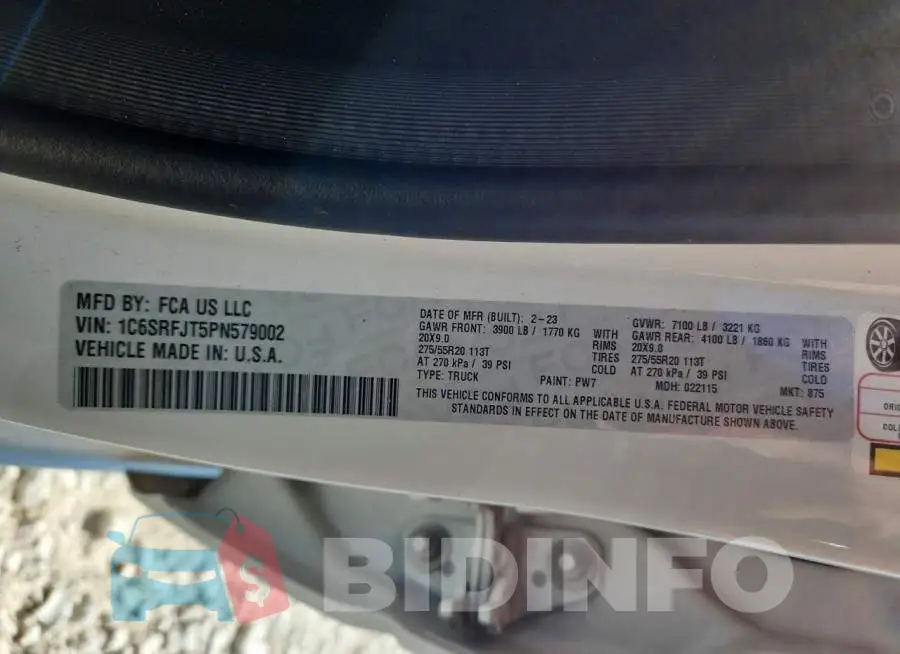 1C6SRFJT5PN579002 Photo# 13