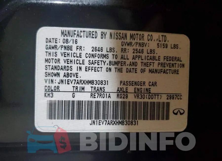 JN1EV7ARXHM830831 Photo# 13