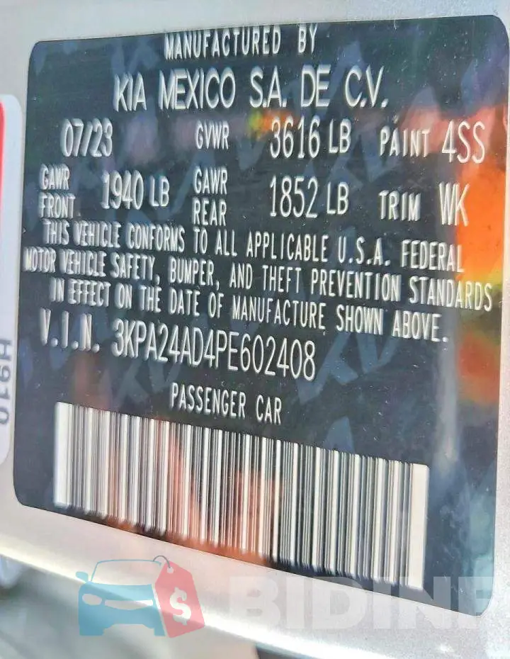 3KPA24AD4PE602408 Photo# 12