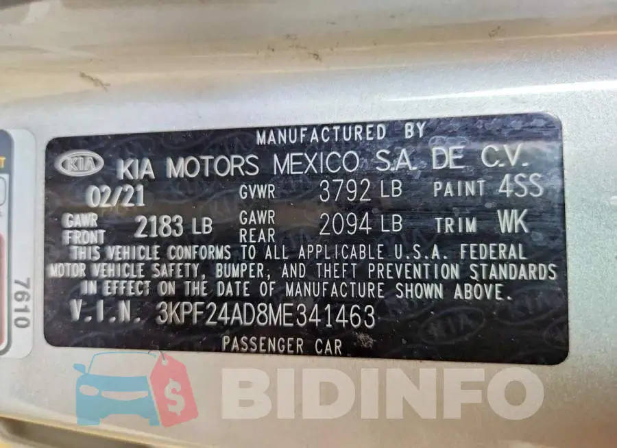 3KPF24AD8ME341463 Photo# 12