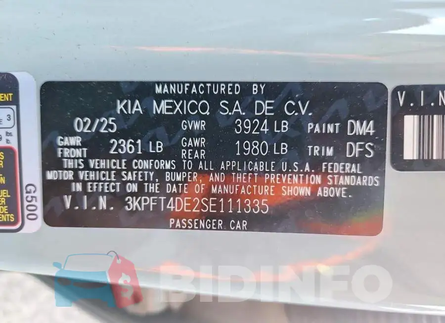 3KPFT4DE2SE111335 Photo# 12
