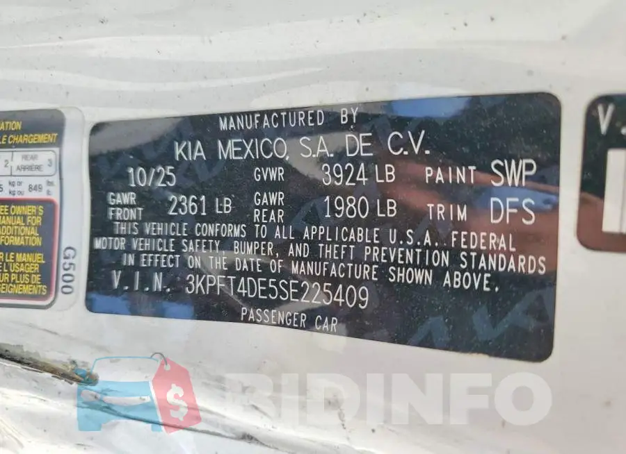 3KPFT4DE5SE225409 Photo# 13