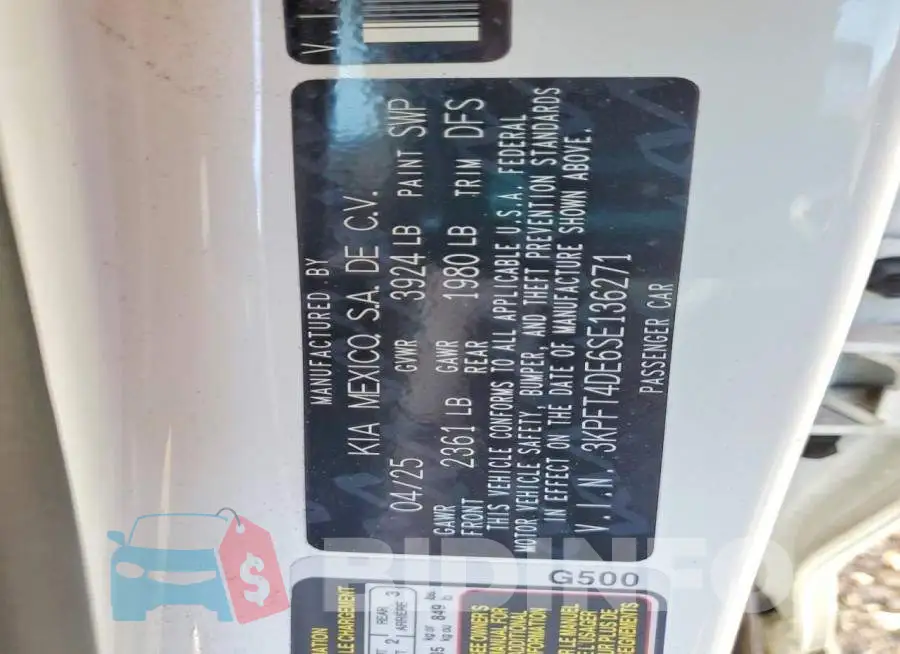 3KPFT4DE6SE136271 Photo# 12