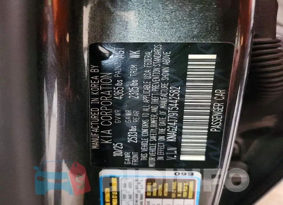 KNAG24J79T5442582 Photo# 12