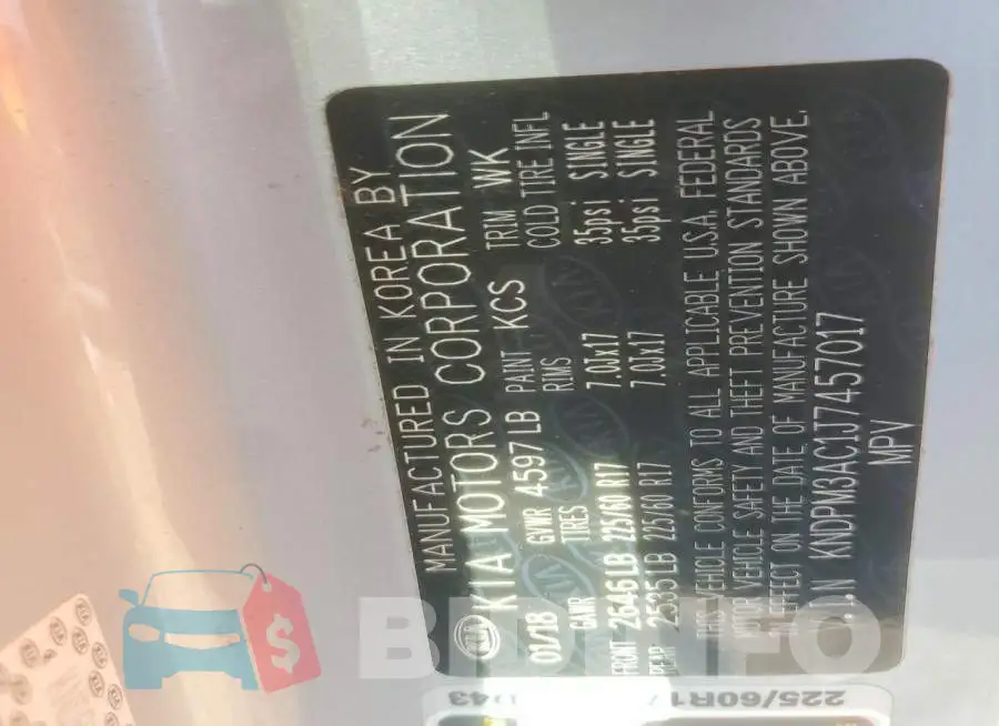 KNDPM3AC1J7457017 Photo# 13