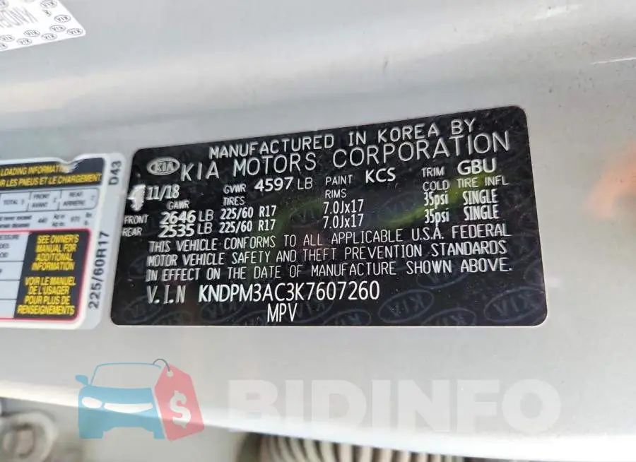 KNDPM3AC3K7607260 Photo# 14