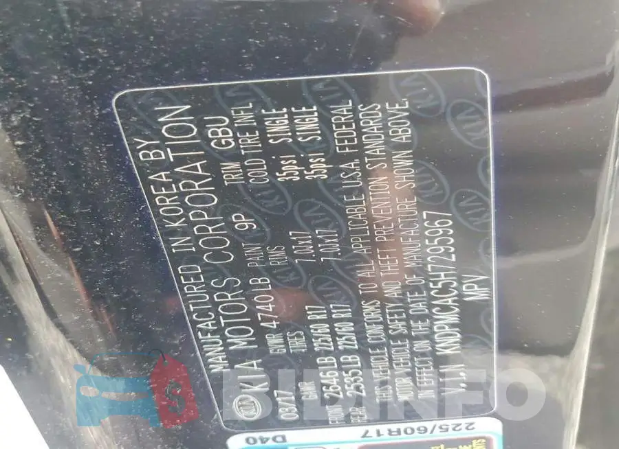 KNDPMCAC5H7295967 Photo# 13