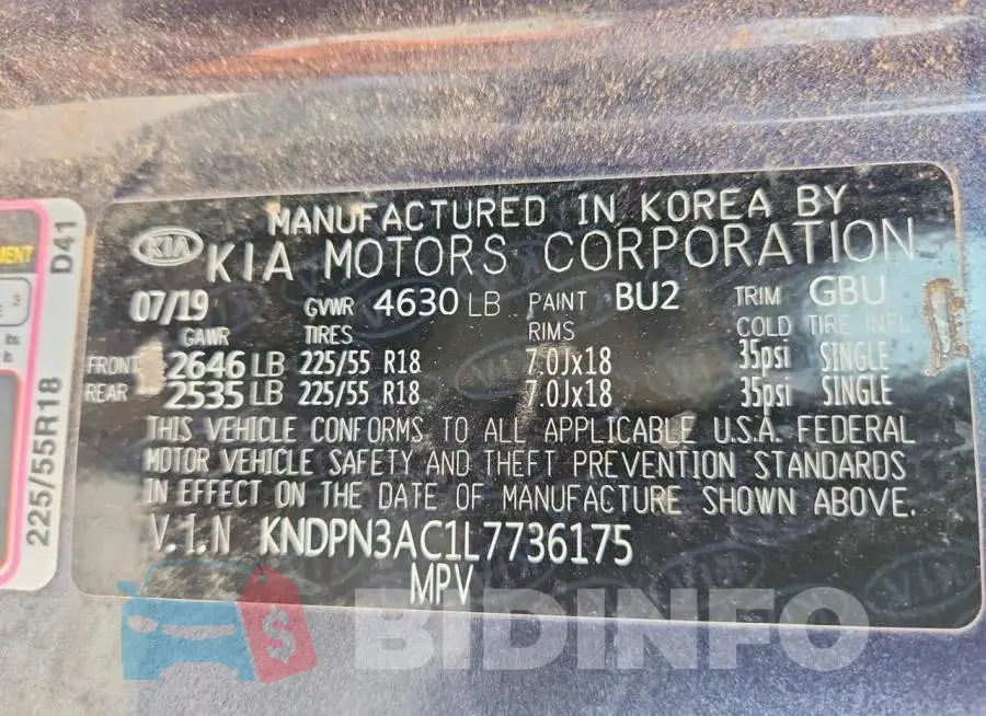 KNDPN3AC1L7736175 Photo# 13