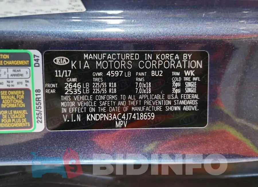 KNDPN3AC4J7418659 Photo# 12