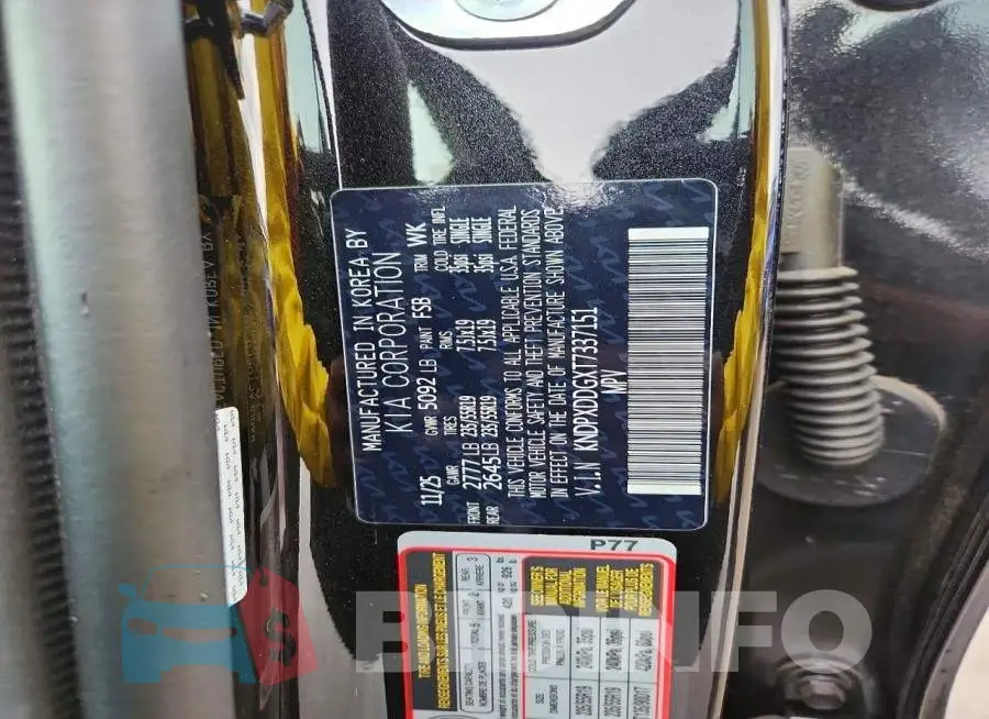 KNDPXDDGXT7337151 Photo# 14