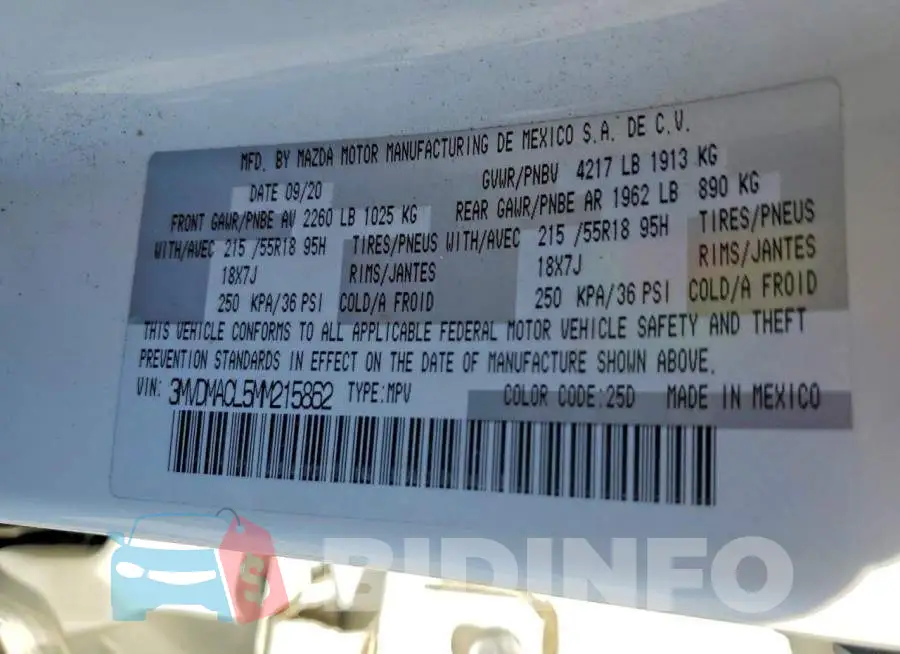 3MVDMACL5MM215862 Photo# 13
