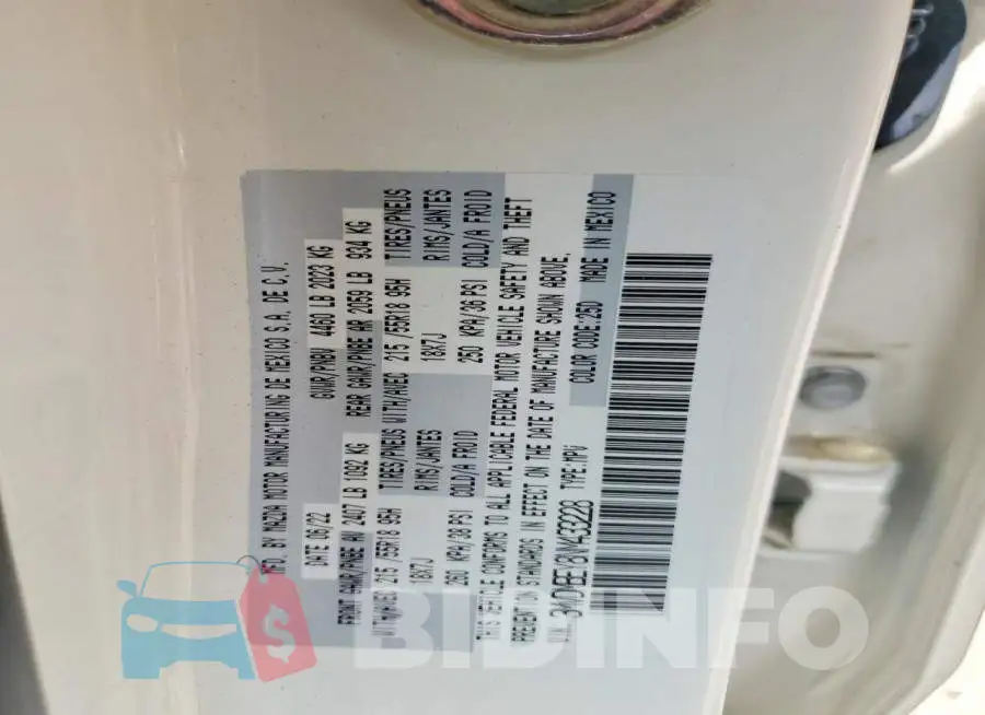 3MVDMBEY8NM433228 Photo# 13