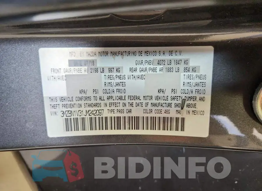 3MZBN1V31JM242097 Photo# 12