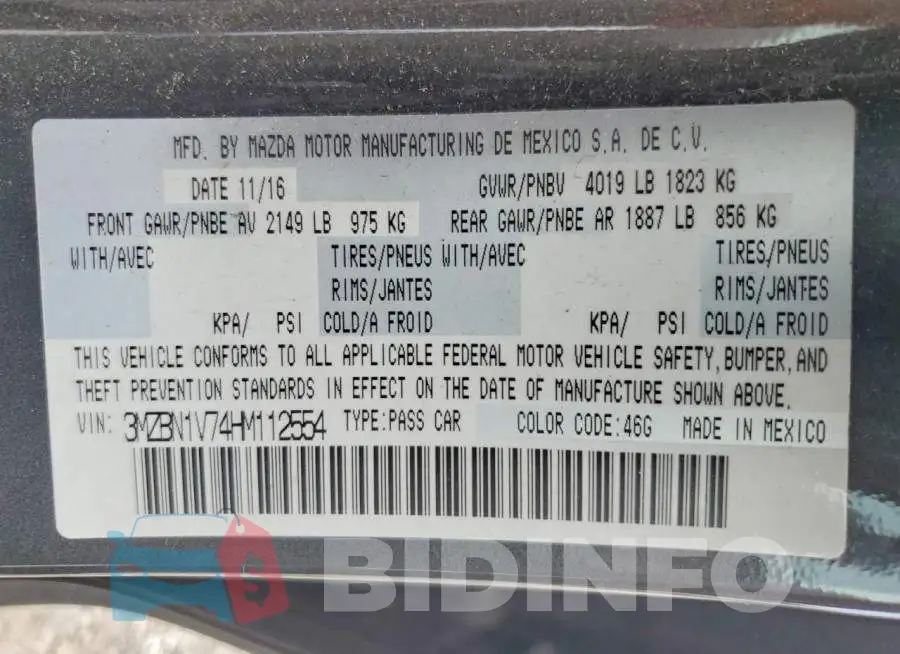3MZBN1V74HM112554 Photo# 12