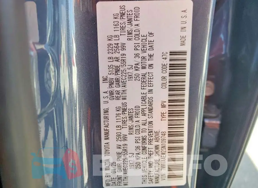 7MMVAAEW2SN109748 Photo# 13