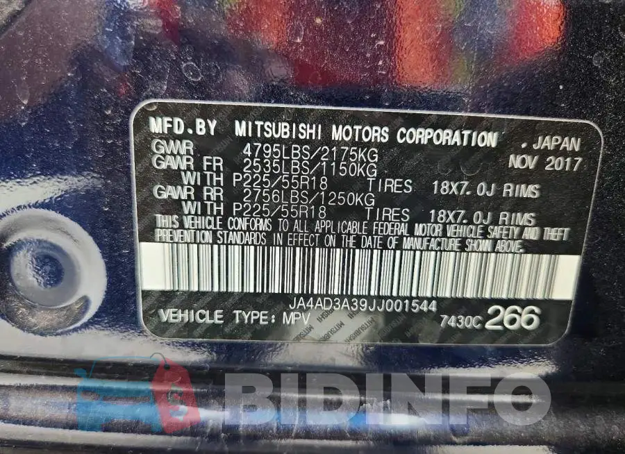 JA4AD3A39JJ001544 Photo# 13