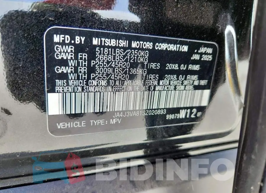 JA4J3VA81SZ020893 Photo# 12