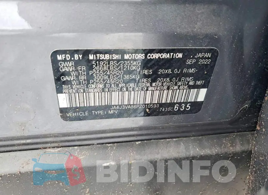 JA4J3VA86PZ010593 Photo# 14