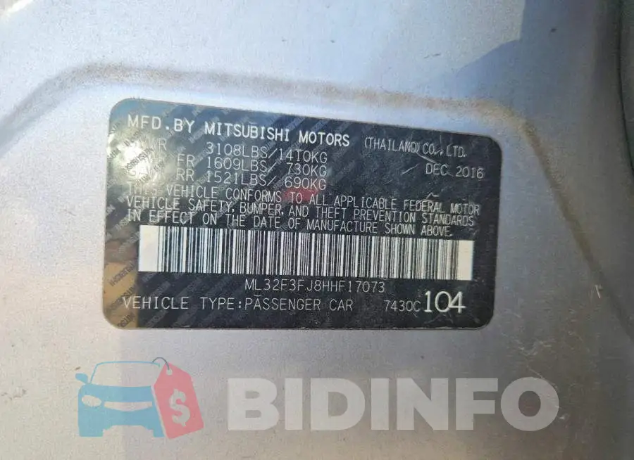 ML32F3FJ8HHF17073 Photo# 12