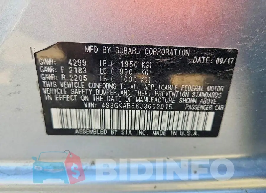 4S3GKAB68J3602015 Photo# 13
