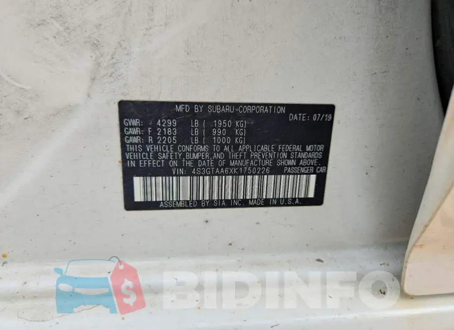 4S3GTAA6XK1750226 Photo# 13