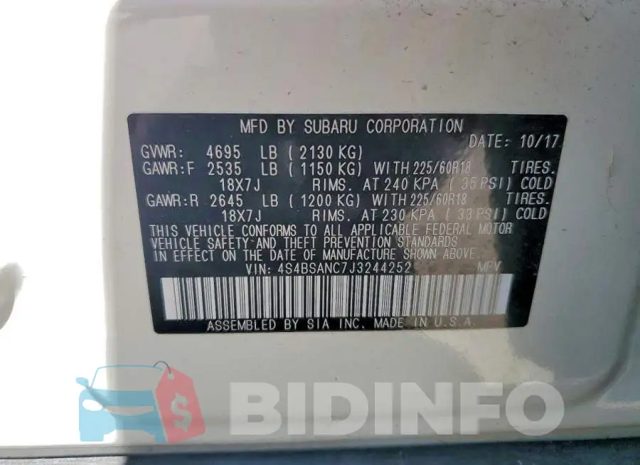 4S4BSANC7J3244252 Photo# 13