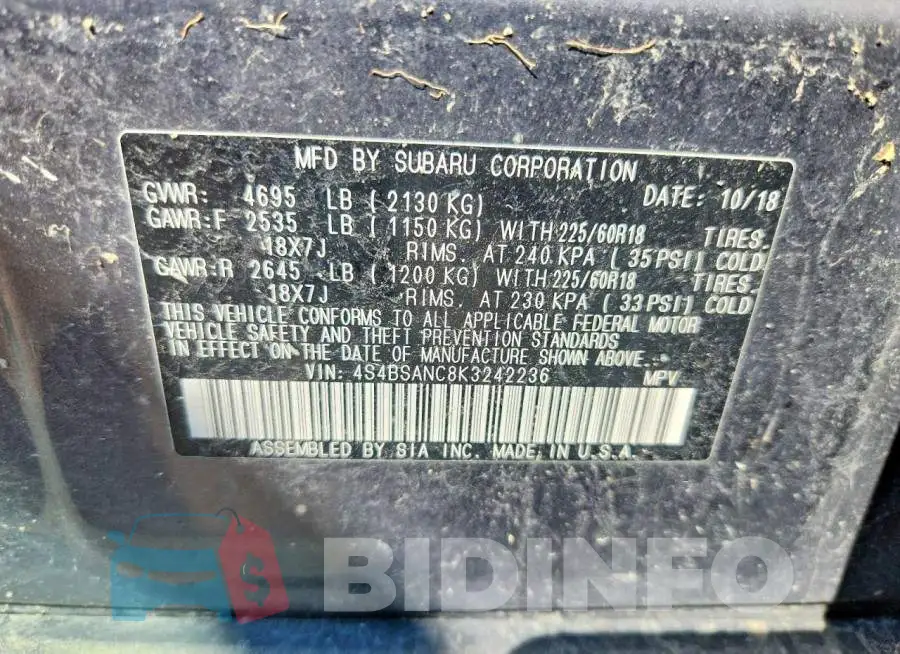 4S4BSANC8K3242236 Photo# 13