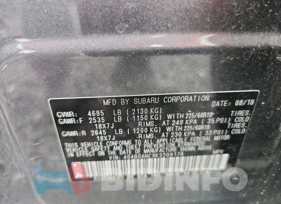 4S4BSANC9K3209178 Photo# 13