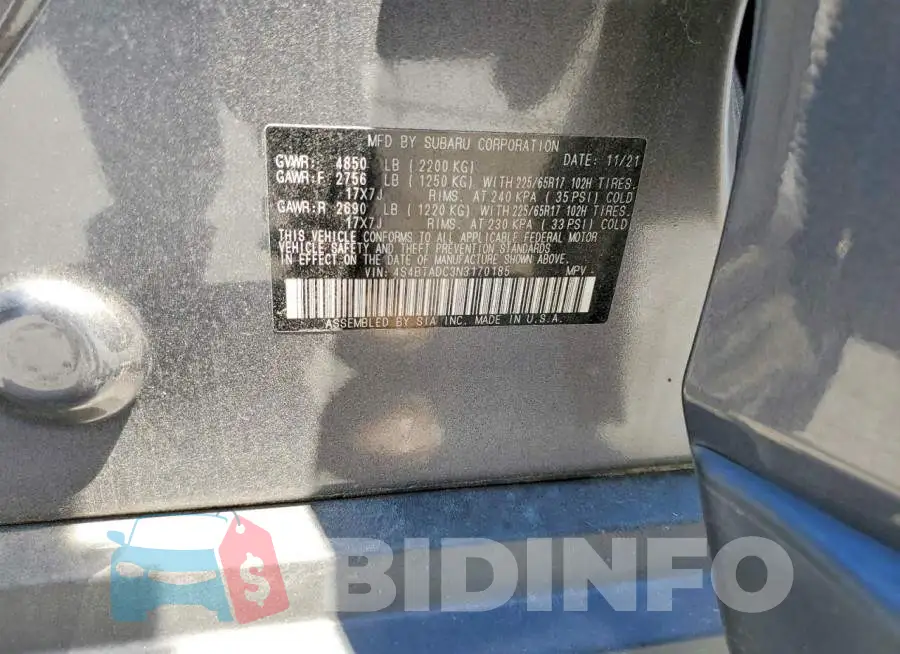 4S4BTADC3N3170185 Photo# 13