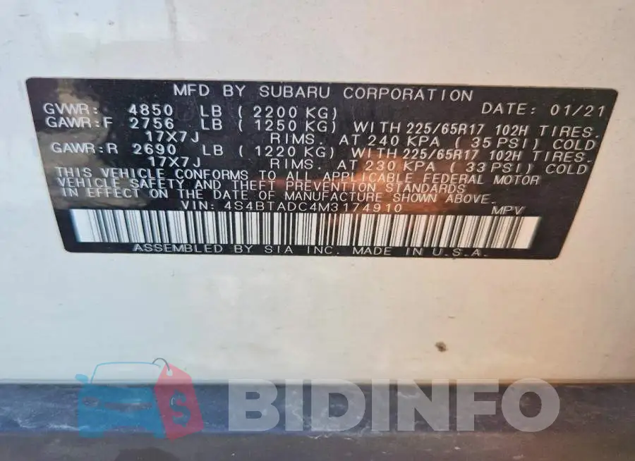 4S4BTADC4M3174910 Photo# 12