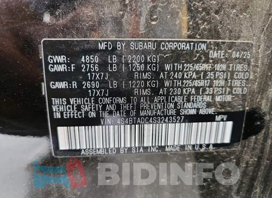 4S4BTADC4S3243527 Photo# 12