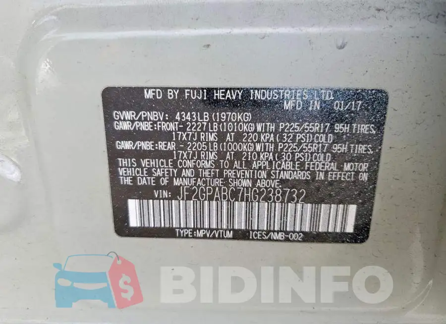 JF2GPABC7HG238732 Photo# 12