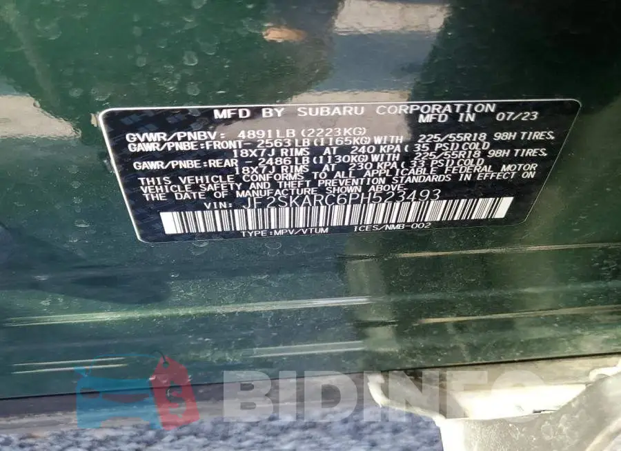 JF2SKARC6PH523493 Photo# 13