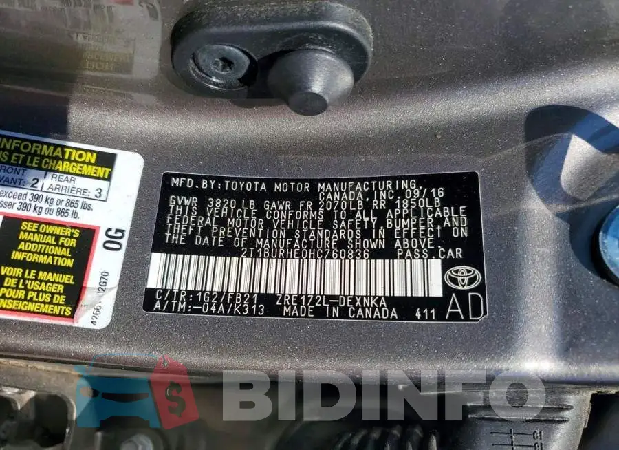 2T1BURHE0HC760836 Photo# 12