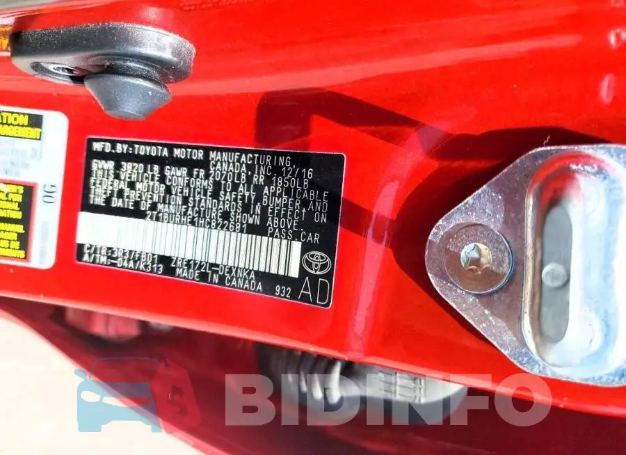 2T1BURHE1HC822681 Photo# 12