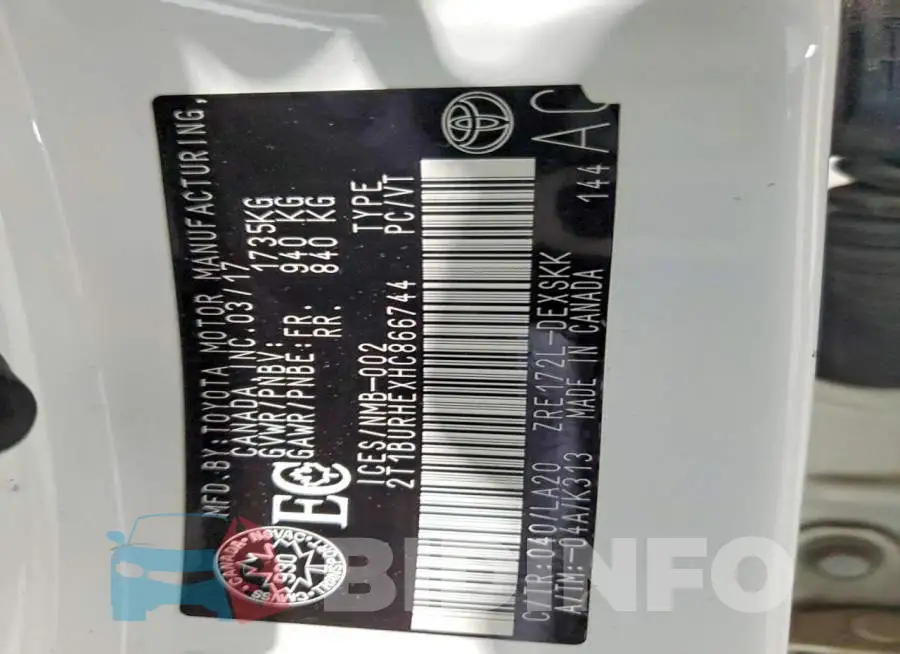2T1BURHEXHC866744 Photo# 12