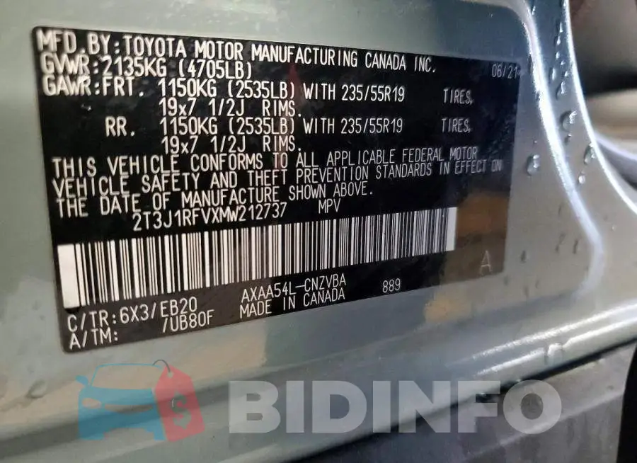 2T3J1RFVXMW212737 Photo# 14
