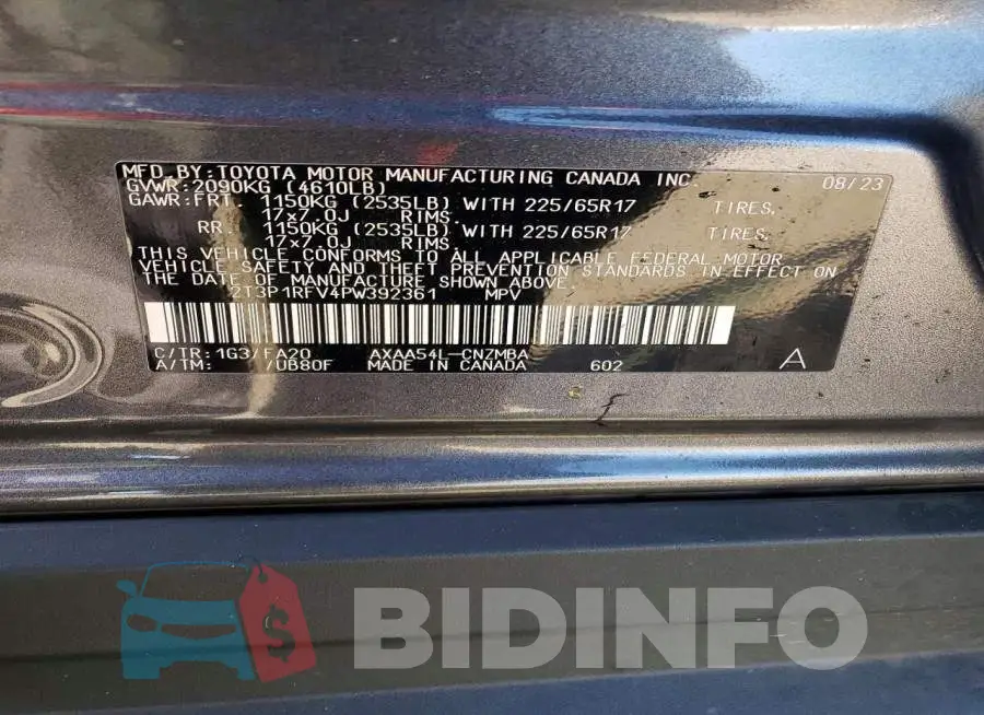 2T3P1RFV4PW392361 Photo# 12